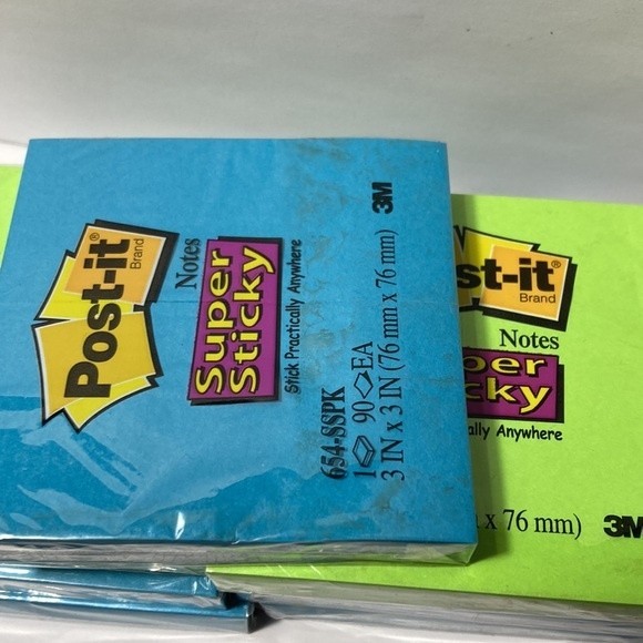 Post It Notes Super Sticky Blue Green 8 Packs - Picture 10 of 12